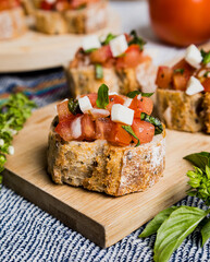 bruschetta with tomato and cheese
