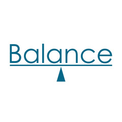 Balance text company logo vector graphics