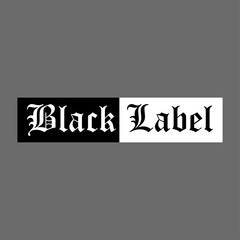 Black label text logo vector graphics