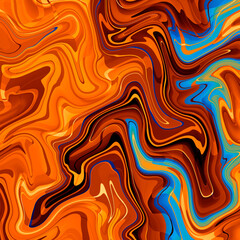 Bright colored abstract curved lines patterns. Liquid art.