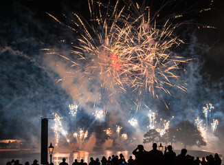 Fireworks in the night. Orlando, Florida, USA, February 2015