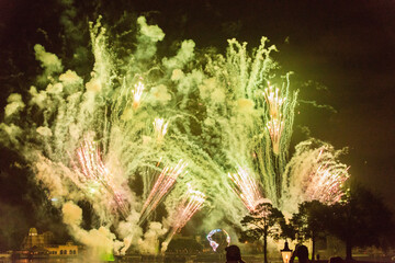 Fireworks in the night. Orlando, Florida, USA, February 2014