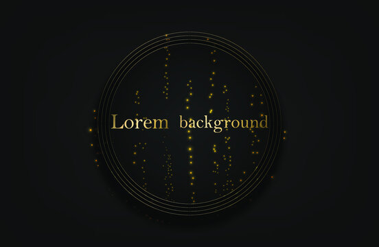 Modern banner with gold lines and a  with a gold stroke. Luxury background. Vector illustration.