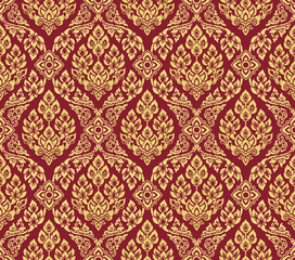 Title: Line thai traditional Thai style pattern vector illustration.