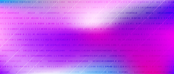 0 1 matrix digits big data tech vector background with fluid gra © SunwArt