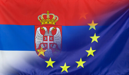European Flag merged with Flag of Serbia