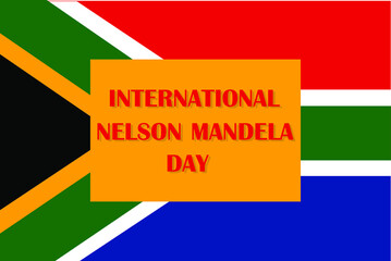 International Nelson Mandela day concept. South Africa flag. Colorful banner, poster, brochure, flyer template. Celebrated on July 18th annually.  - obrazy, fototapety, plakaty