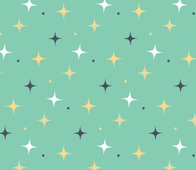 Pattern with bright stars. Background, wallpaper, print.