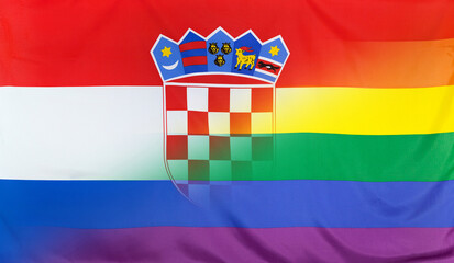 Rainbow Flag merged with Flag of Croatia
