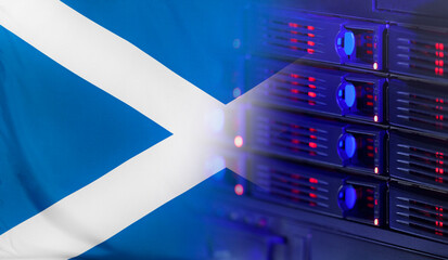 Technology Concept with Flag of Scotland