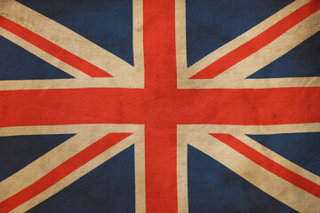 Old vintage weathered UK Great Britain flag
