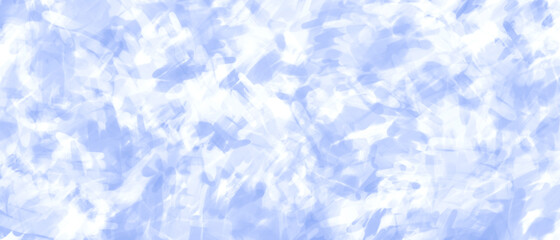 Abstract painted white and blue background with rough strokes