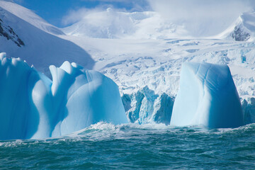 Antarctica. Icebergs and glacier on Elephant Island. © Danita Delimont