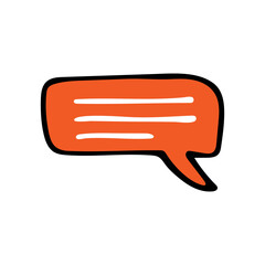 Colorful speech bubble illustration in vector on white background. Colorful doodle text bubble illustration in vector. Colorful talking bubble illustration