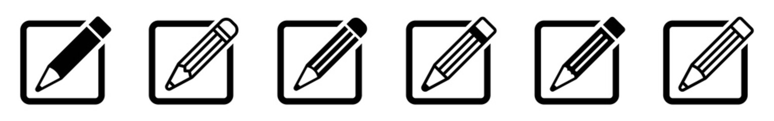 edit icon set, Pencil symbol isolated on white background, Vector illustration