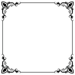 Beautiful openwork frame for text or greeting card. Vector illustration isolated on white background.
