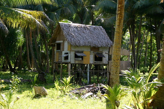Jaluit atoll, Marshall Islands - A traditional house on stilts 