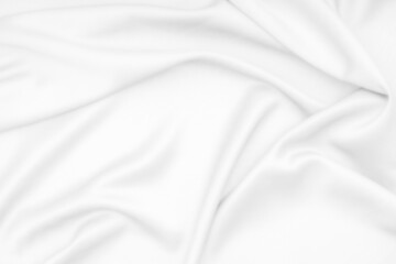 Fototapeta na wymiar White fabric, White cloth silk soft waves texture background.