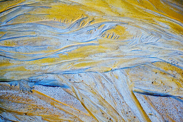 Abstract color sand texture at kaolin mine