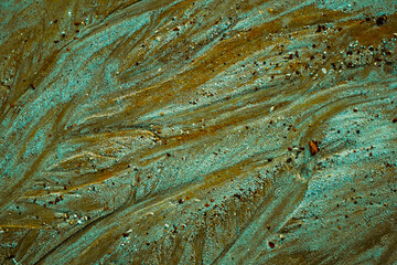 Abstract color sand texture at kaolin mine