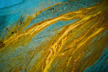 Abstract color sand texture at kaolin mine