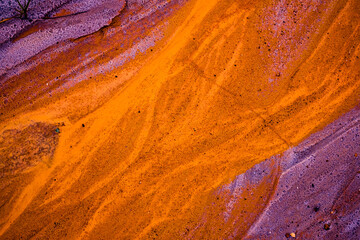 Abstract color sand texture at kaolin mine