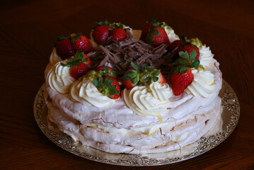 chocolate cake with strawberries