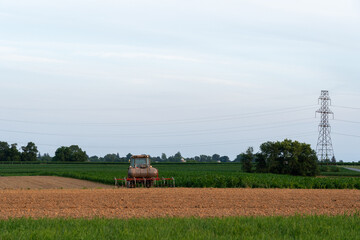 Fototapeta na wymiar Tractor in a Field