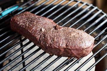 steak on the grill