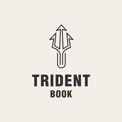 Trident book logo template on monogram style