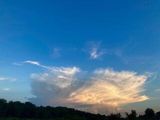 dramatic clouds at sunset 