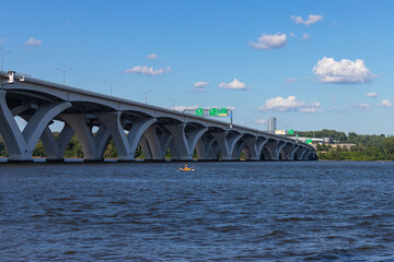 Woodrow Wilson Memorial Bridge Over The Potomac River, Going Towards The National Harbor, MD - obrazy, fototapety, plakaty