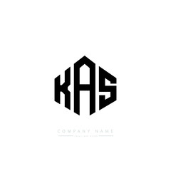 KAS letter logo design with polygon shape. KAS polygon logo monogram. KAS cube logo design. KAS hexagon vector logo template white and black colors. KAS monogram, KAS business and real estate logo. 