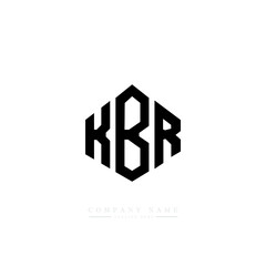 KBR letter logo design with polygon shape. KBR polygon logo monogram. KBR cube logo design. KBR hexagon vector logo template white and black colors. KBR monogram, KBR business and real estate logo. 