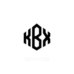 Naklejka premium KBX letter logo design with polygon shape. KBX polygon logo monogram. KBX cube logo design. KBX hexagon vector logo template white and black colors. KBX monogram, KBX business and real estate logo. 