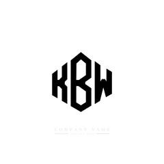 KBW letter logo design with polygon shape. KBW polygon logo monogram. KBW cube logo design. KBW hexagon vector logo template white and black colors. KBW monogram, KBW business and real estate logo. 