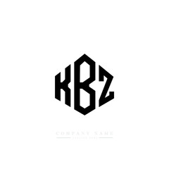 Fototapeta premium KBZ letter logo design with polygon shape. KBZ polygon logo monogram. KBZ cube logo design. KBZ hexagon vector logo template white and black colors. KBZ monogram, KBZ business and real estate logo. 