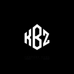 KBZ letter logo design with polygon shape. KBZ polygon logo monogram. KBZ cube logo design. KBZ hexagon vector logo template white and black colors. KBZ monogram, KBZ business and real estate logo. 