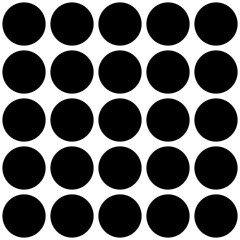 Classic monochrome minimalistic seamless pattern with dots and circles. Vector illustration. Large black and white circles.