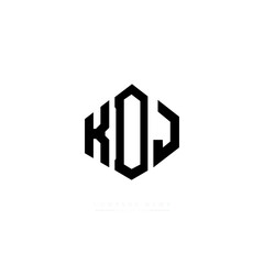 KDJ letter logo design with polygon shape. KDJ polygon logo monogram. KDJ cube logo design. KDJ hexagon vector logo template white and black colors. KDJ monogram, KDJ business and real estate logo. 