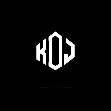 KDJ letter logo design with polygon shape. KDJ polygon logo monogram. KDJ cube logo design. KDJ hexagon vector logo template white and black colors. KDJ monogram, KDJ business and real estate logo. 