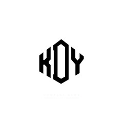 KDY letter logo design with polygon shape. KDY polygon logo monogram. KDY cube logo design. KDY hexagon vector logo template white and black colors. KDY monogram, KDY business and real estate logo. 