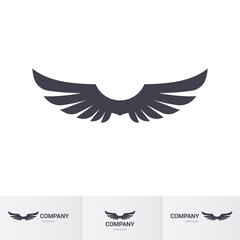 Eagle soaring rising Wings Logo design vector template. Luxury corporate heraldic flying Falcon Phoenix Hawk bird Logotype concept icon.