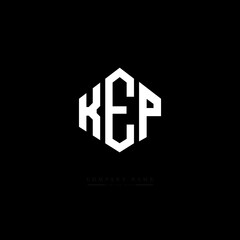 KEP letter logo design with polygon shape. KEP polygon logo monogram. KEP cube logo design. KEP hexagon vector logo template white and black colors. KEP monogram, KEP business and real estate logo. 