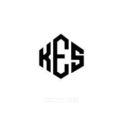 KES letter logo design with polygon shape. KES polygon logo monogram. KES cube logo design. KES hexagon vector logo template white and black colors. KES monogram, KES business and real estate logo. 