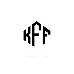 KFF letter logo design with polygon shape. KFF polygon logo monogram. KFF cube logo design. KFF hexagon vector logo template white and black colors. KFF monogram, KFF business and real estate logo. 