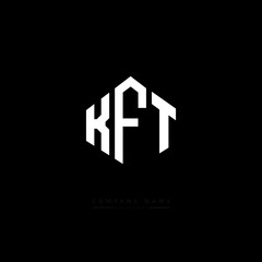 KFT letter logo design with polygon shape. KFT polygon logo monogram. KFT cube logo design. KFT hexagon vector logo template white and black colors. KFT monogram, KFT business and real estate logo. 