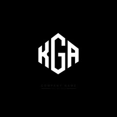 KGA letter logo design with polygon shape. KGA polygon logo monogram. KGA cube logo design. KGA hexagon vector logo template white and black colors. KGA monogram, KGA business and real estate logo. 