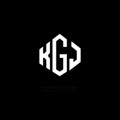 KGJ letter logo design with polygon shape. KGJ polygon logo monogram. KGJ cube logo design. KGJ hexagon vector logo template white and black colors. KGJ monogram, KGJ business and real estate logo. 