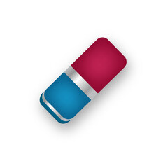 Realistic Eraser isolated on white background